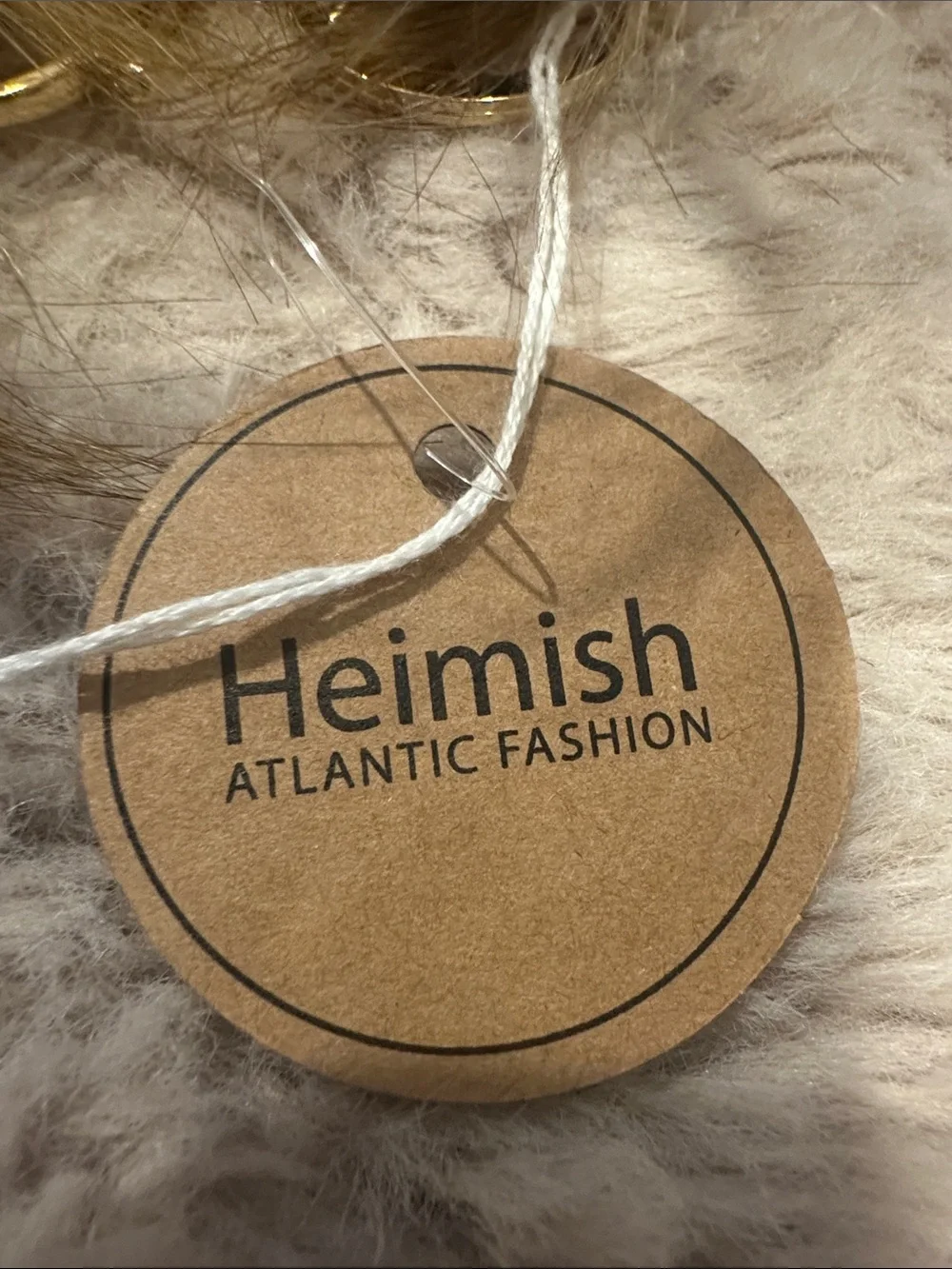 HEIMISH USA Black and Gold Faux Fur Clutch with Pom Keychain